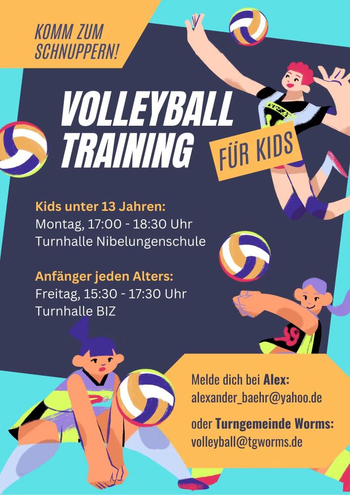 Volleyball Training für Kids unter 14 Jahren und auch für alle Altersklassen Worms2024